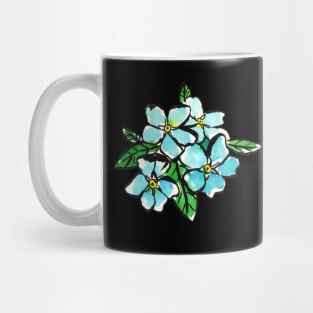 Serene Blue Forget-Me-Nots Floral Cluster Art Mug